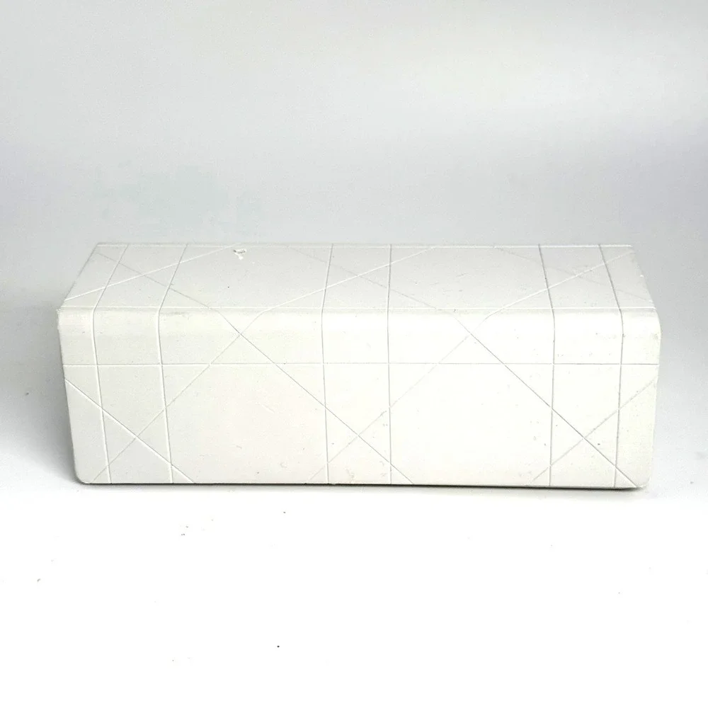 Dior White Cannage Quilted Hard Shell Sunglasses Eyeglasses Case Magnetic